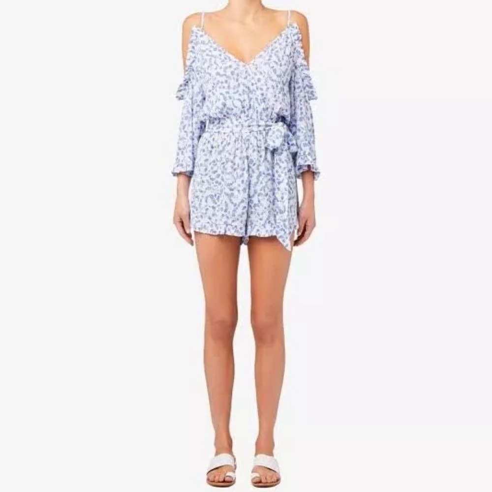 Seed Heritage Floral Belted Romper‎ Preppy Summer Indie Festival Boho Girly Chic